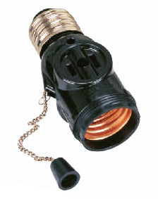 Omni E27-712 Chain Pull Socket with Flat Pin Outlets 3A 250V