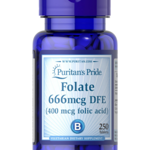 Puritan's Pride Folate 666mcg DFE  250 Tablets