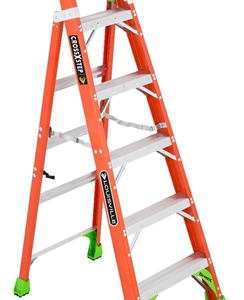 Louisville FXS1500 Fiberglass Single / A-Type Ladder "CROSS STEP" (300 lbs)