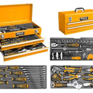 Ingco HTCS220971 Tool Chest Set / Metal Tool Box Set with 97pcs Hand Tools Set