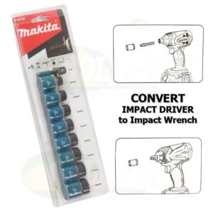 Makita B-55762 Impact Socket Wrench Set with 1/4" Hex Adaptor