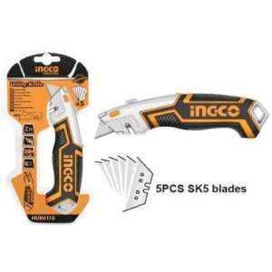 Ingco HUK6118 Utility Cutter Knife (+5 Blades)
