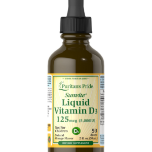 Puritan's Pride Sunvite Vitamin D3 125mcg (5000IU) 59 doses
