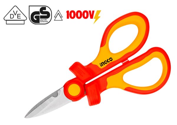 Ingco Insulated Industrial Scissors with Stainless Blade 1000V