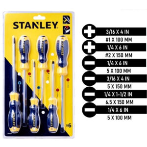 Stanley 65-242 (66-672) Cushion Grip Screwdriver 6 pcs. Set