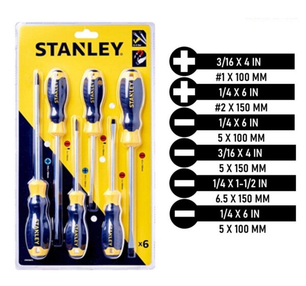 Stanley 65-242 (66-672) Cushion Grip Screwdriver 6 pcs. Set