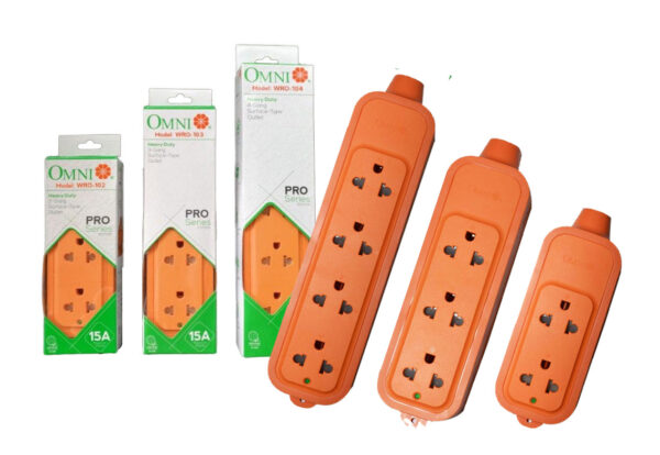 Omni WRO Heavy Duty Surface Type ABS-PVC Plastic Outlet 3750W 15A 250V