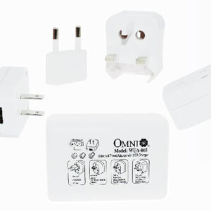 Omni WUA-005-PK Universal Travel Adapter with USB Outlet 3A 250V