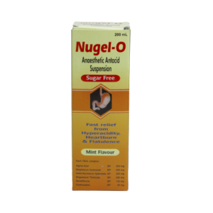 Nugel-O Anaesthetic Antacid Suspension (Mint Flavour), 200ml