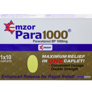 Emzor Para1000 Paracetamol BP 1000mg, 1 x 10 Caplets