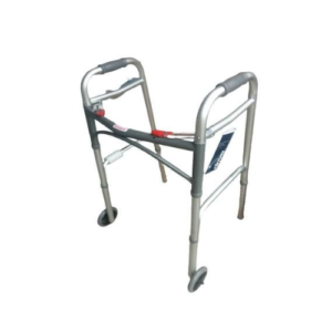 Folding walking frame with wheel