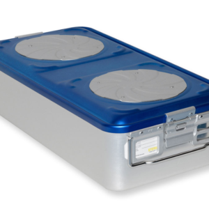 B.S. CONTAINER WITH VALVE large h 150 mm - blue - perforated (SHIPPED FROM ABROAD)