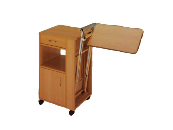 BEDSIDE TABLE - height adjustable tray - wood for 27672/3 (SHIPPED FROM ABROAD)