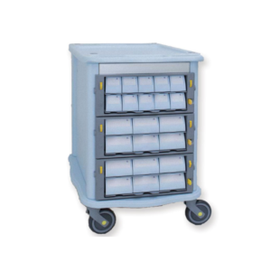 DOUBLE FACE PHARMACY TROLLEY - 3 large, 22 small drawers (SHIPPED FROM ABROAD)