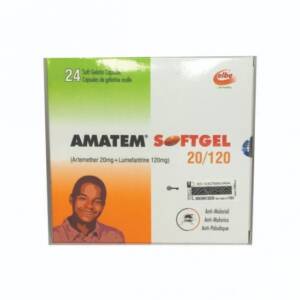 Amatem Softgel 20/120 (Artemether/Lumefantrine) 24 Tablets