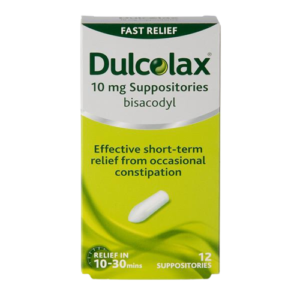 Dulcolax 10mg Bisacodyl Suppositories, Pack of 12