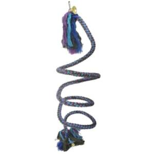 Caged Parrot Chewing Rope Toy