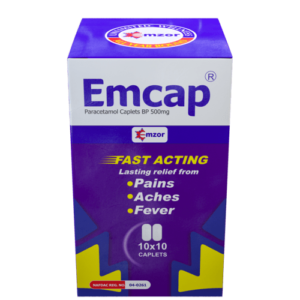 Emcap Paracetamol Caplets BP 500mg, 10 x 10 Caplets