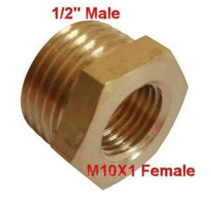 Adapter, 1/2BSP male to M10X1.0 female hand-tight quick connector - available on request