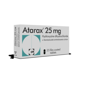 Atarax 25mg Hydroxyzine Dihydrochloride 10 Tablets