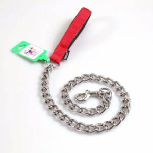 Breeze Chain Leash With Nylon Padded Handle for Dogs – 3ft
