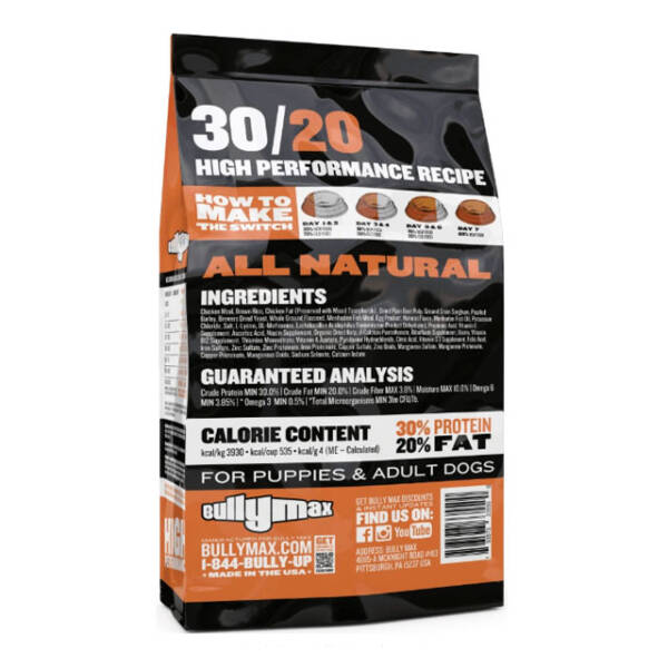 Bully Max 20/30 High Performance Dog Food ? 18.14kg