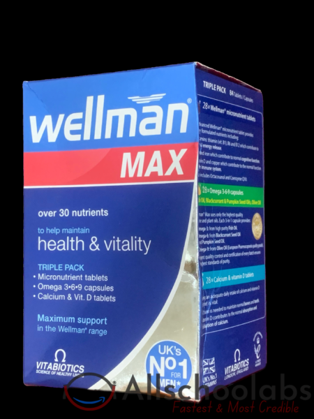 Buy Here Vitabiotics Wellman Max 3in1 X84 Allschoolabs Online