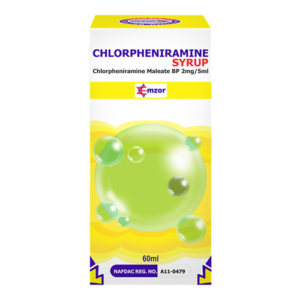 Emzor Chlorpheniramine Syrup 2mg/5ml, 60ml