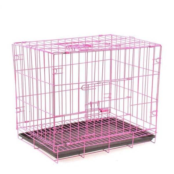 Foldable Metal Dog Cage ? Pink