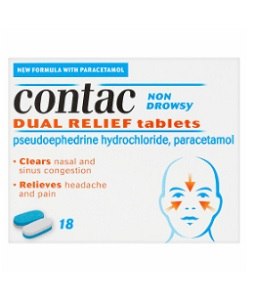 Contac dual relief by 18 tablets