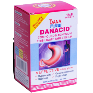 Dana Danacid Magnesium Trisilicate Tablets BP, 12 x 8 Tablets