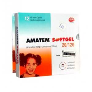 Amatem Softgel 20/120 (Artemether/Lumefantrine) 12 Tablets