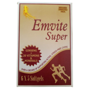 Emvite Super Ginseng + 20 Vitamins & Minerals, 6 x 5 Softgels