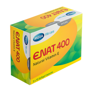 Mega ENAT 400 Natural Vitamin E, 3 x 10 Softgel Capsules