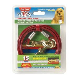 Four Paws Medium Weight Dog Tie Out Cable ? 15ft