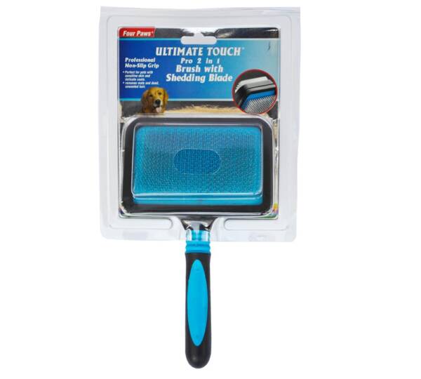 Four Paws Ultimate Touch? Pro 2-in-1 Brush with Shedding Blade
