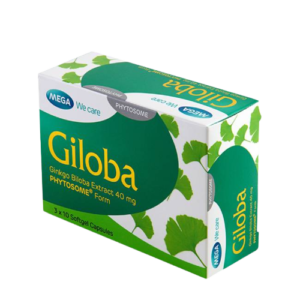 Mega Giloba Ginkgo Biloba Extract 40mg Phytosome Form, 3 x 10 Softgel Capsules