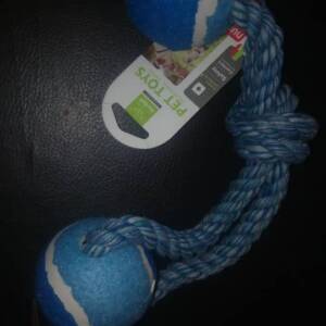 Double Tennis Ball Rope Toy for Dogs