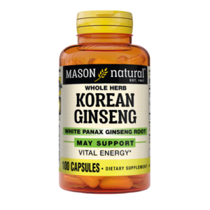 Mason Natural Whole Herb Korean Ginseng, 100 Capsules