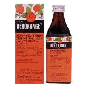 Dexorange Hematinic Syrup of Iron Folic Acid & Vitamin B12, 200ml