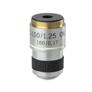 Achromatic 100x/1.25 objective for MicroBlue. Parfocal 35 mm - available on request