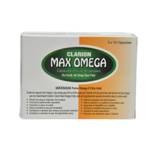 Clarion Max Omega Omega-3 Fatty Acid, 3 x 10 Capsules