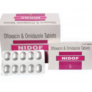Nidof ofloxacin 200mg and ornidazole 500mg capsules