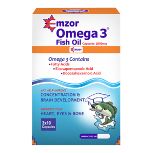 Emzor Omega-3 Fish Oil Capsules 1000mg, 3 x 10 Capsules