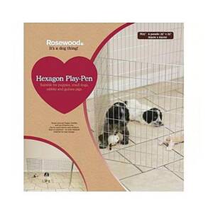 Rosewood Hexagon Puppy Play Pen