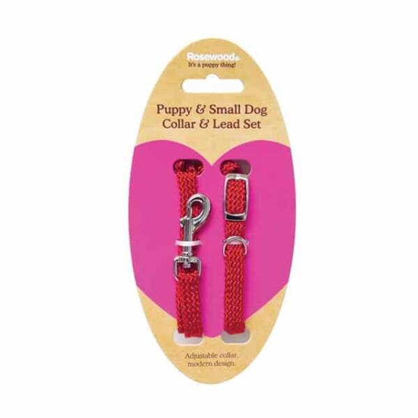 Rosewood Puppy and Small Dog Collar and Lead Set