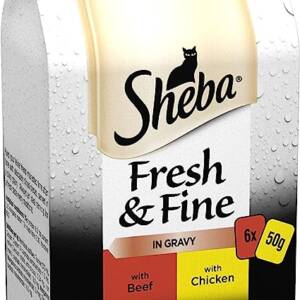Sheba Fresh and Fine in Gravy (6 x 50g) (Beef and Chicken)