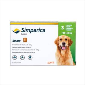 Simparica 80mg Chewable Tablets For Dogs >20-40 kg (44-88 lbs)
