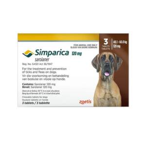 Simparica 120mg Chewable Tablets For Dogs >40-60 kg