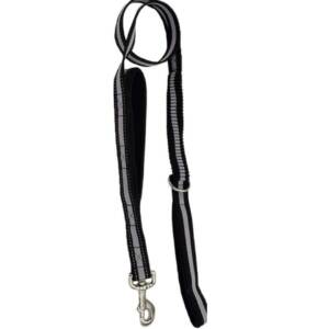 Coastal® Double Handle Bungee Leash, Black / Gray, 4′